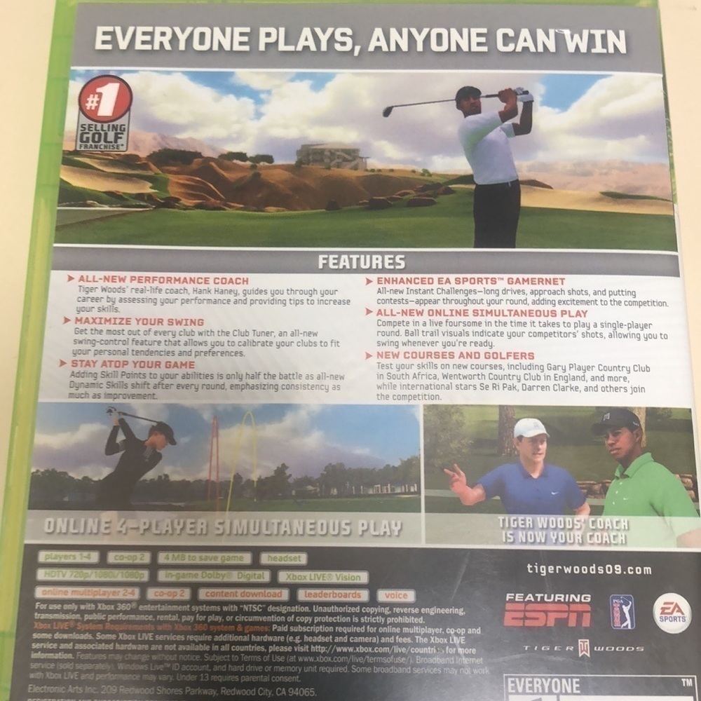𝅺24. & 25. Tiger Woods PGA Tour 09 - Xbox 360 - Picture 8 of 9